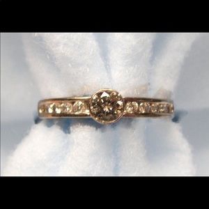 Vintage 14K WHITE GOLD natural genuine diamond engagement ring